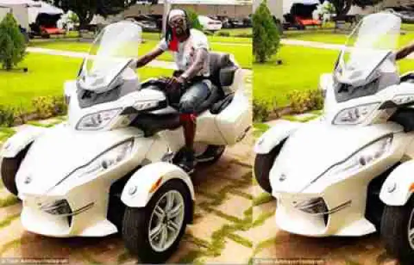 Football Star, Emmanuel Adebayor Shows Off His N8m Can-Am Bike & Cars In His Compound